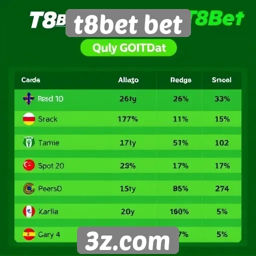 Comparação das odds oferecidas pelo t8bet bet